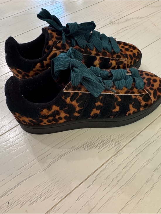adidas Shoes - adidas Leopard Print Sneakers with Teal Laces and Black Accents